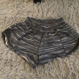 Lululemon gray, black and white pattern shorts size 2.